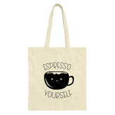 Espresso Yourself Tote Bag, Coffee Lover Gift, Funny Quote Bag, Cute Coffee Design, Unique Tote, Everyday Bag, Shopping Bag, Gift Idea - Tawshia